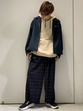 「DOOPZ（ドープス）のアイテム（ブルゾン）」を使った、KE-ICHIさん（メンズ・177cm）の春コーディネート