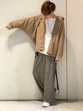 「DOOPZ（ドープス）のアイテム（トップス）」を使った、KE-ICHIさん（メンズ・177cm）の春コーディネート