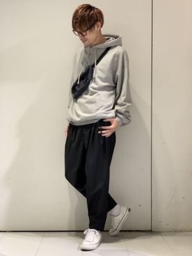 「DOOPZ（ドープス）のアイテム（パンツ）」を使った、KE-ICHIさん（メンズ・177cm）の春コーディネート