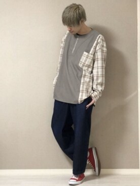 「YARD PLUS（ヤードプリュス）のアイテム」を使った、KE-ICHIさん（メンズ・177cm）の春コーディネート