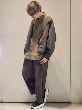 「CASPER JOHN（キャスパージョン）のアイテム（ライダースジャケット）」を使った、KE-ICHIさん（メンズ・177cm）の秋コーディネート