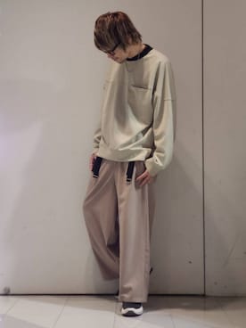「CASPER JOHN（キャスパージョン）のアイテム（スウェット）」を使った、KE-ICHIさん（メンズ・177cm）の冬コーディネート