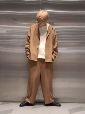 「CASPER JOHN（キャスパージョン）のアイテム（スウェット）」を使った、KE-ICHIさん（メンズ・177cm）の冬コーディネート