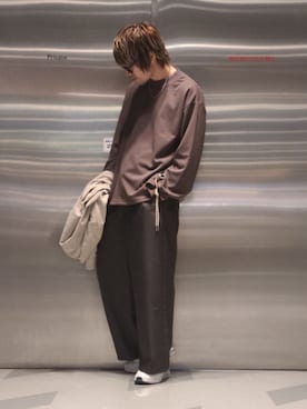 「CASPER JOHN（キャスパージョン）のアイテム（スウェット）」を使った、KE-ICHIさん（メンズ・177cm）の冬コーディネート