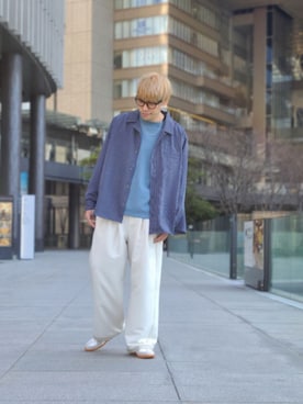 「CASPER JOHN（キャスパージョン）のアイテム（スウェット）」を使った、KE-ICHIさん（メンズ・177cm）の春コーディネート