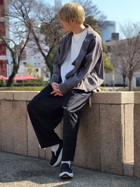 「CASPER JOHN（キャスパージョン）のアイテム（スウェット）」を使った、KE-ICHIさん（メンズ・177cm）の春コーディネート