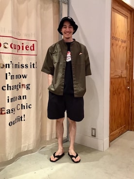 「coen（コーエン）のアイテム（財布/小物）」を使った、coen はたなかさん（メンズ・173cm）の夏コーディネート