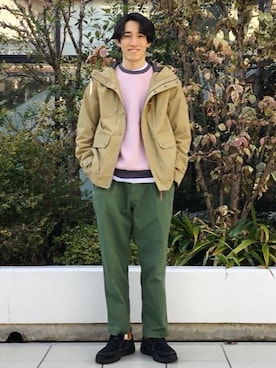 「ロゴ・コーエンベア」｜「アイテム（ジャケット/アウター）」を使った、coen はたなかさん（メンズ・173cm）の冬コーディネート