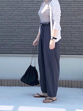 「GAP（ギャップ）のアイテム（ビーチサンダル）」を使った、まさん（レディース・161cm）の夏コーディネート