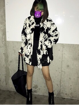 「M.Y.O.B（エム.ワイ.オー.ビー）のアイテム（ジャケット/アウター）」を使った、ｍｉｎａ .さん（レディース・155cm）の冬コーディネート