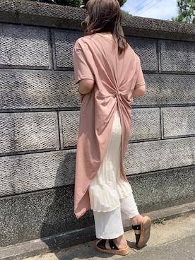 「OZOC（オゾック）のアイテム（ワンピース）」を使った、Maiさん（レディース・163cm）の夏コーディネート