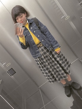 「RETRO GIRL（レトロガール）のアイテム（スタジャン）」を使った、ゆ い さ んさん（レディース・164cm）の冬コーディネート