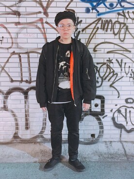 「streetsnap」｜「アイテム（帽子）」を使った、Zafir Caoさん（メンズ・170cm）の春コーディネート