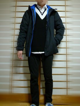 「レイヤードstyle」｜「アイテム（ダウンジャケット/コート）」を使った、henoyanさん（メンズ・165cm）の冬コーディネート