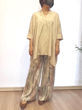 「Hecrou（エクルー）のアイテム（ピアス（両耳用））」を使った、chicchaさん（レディース・152cm）の夏コーディネート