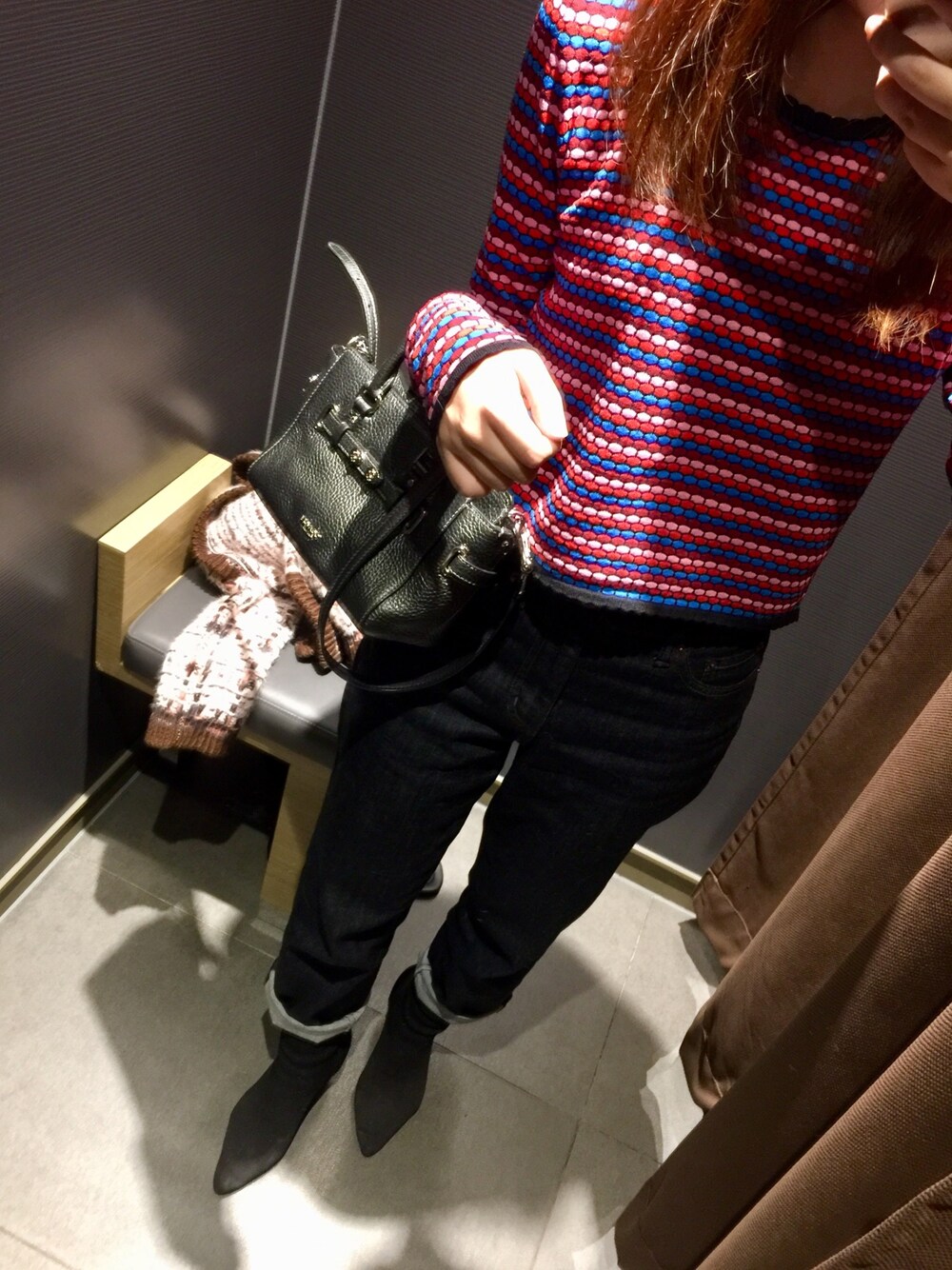 「ZARAのアイテム（トップス、レッド系）」を使った、cubabypascalさん（レディース・156cm）の秋コーディネートの1枚目の写真