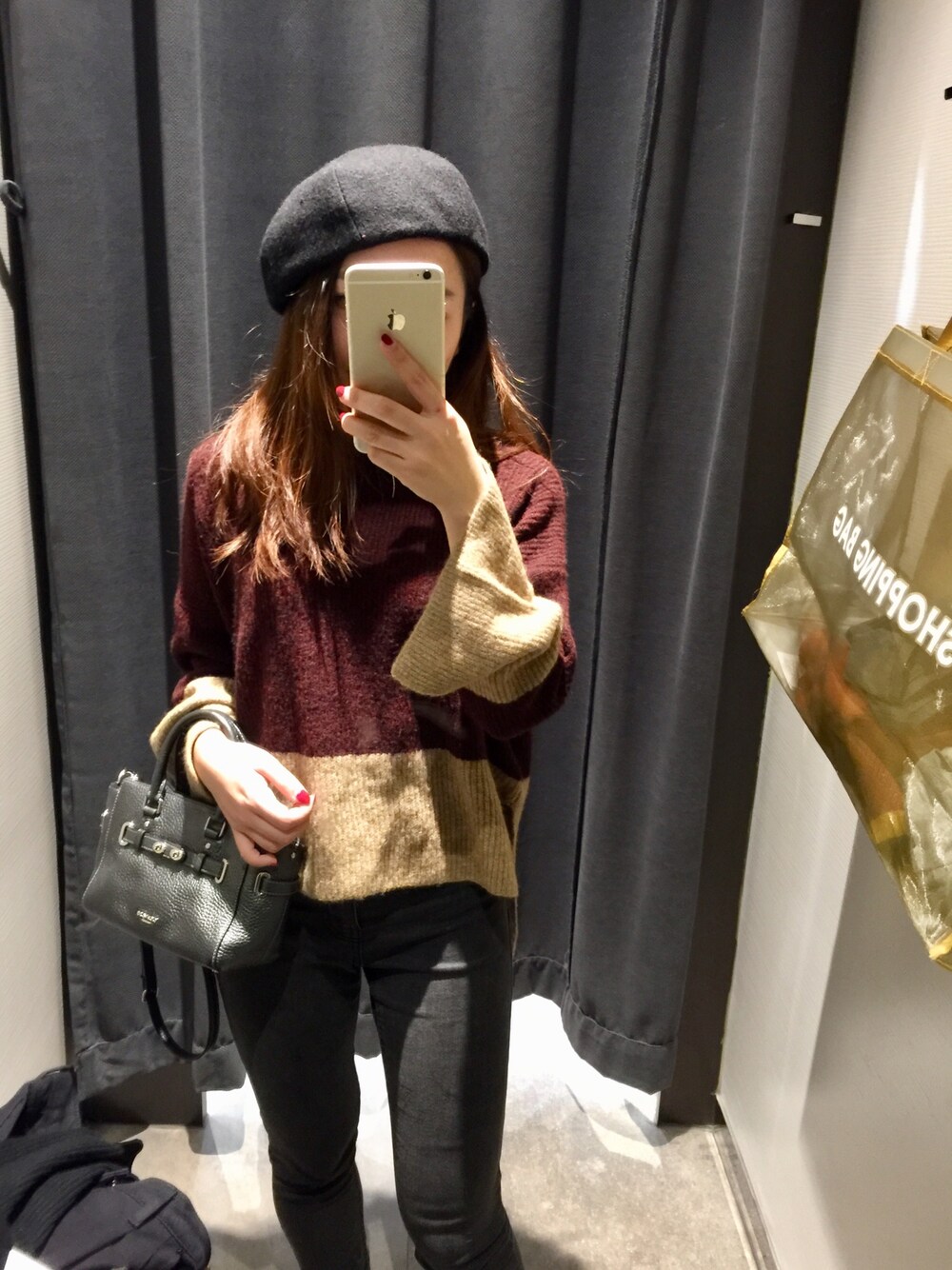 「COACHのアイテム（ショルダーバッグ、ブラック系）」を使った、cubabypascalさん（レディース・156cm）の冬コーディネートの1枚目の写真