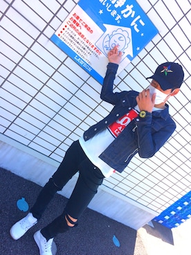 「MONKEY TIME（モンキータイム）のアイテム（デニムジャケット）」を使った、takumiさん（メンズ・176cm）の春コーディネート
