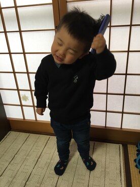 「2歳3ヶ月」｜「アイテム（スウェット）」を使った、ritsuki_manさん（キッズ・90cm）の秋コーディネート