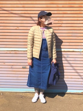「OMNIGOD（オムニゴッド）のアイテム（オールインワン・サロペット）」を使った、coumeさん（レディース・161cm）の春コーディネート