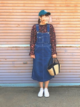 「OMNIGOD（オムニゴッド）のアイテム（オールインワン・サロペット）」を使った、coumeさん（レディース・161cm）の夏コーディネート