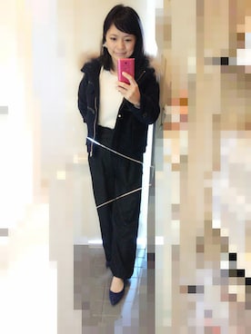 「31 Sons de mode（トランテアン　ソン　ドゥ　モード）のアイテム（ダッフルコート）」を使った、ayumiiさん（レディース・154cm）の冬コーディネート