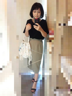 「Desigual（デシグアル）のアイテム（ボディバッグ/ウエストポーチ）」を使った、ayumiiさん（レディース・154cm）の夏コーディネート