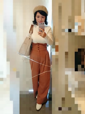 「クルーネックニット」｜ayumiiさん（レディース・154cm）の冬コーディネート