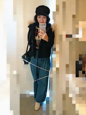 「31 Sons de mode（トランテアン　ソン　ドゥ　モード）のアイテム（ダッフルコート）」を使った、ayumiiさん（レディース・154cm）の冬コーディネート