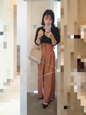 「MERCURYDUO（マーキュリーデュオ）のアイテム（パンツ）」を使った、ayumiiさん（レディース・154cm）の秋コーディネート