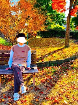 「Daniel Wellington（ダニエルウェリントン）の販売終了クラシックペティット アッシュフィールド32mm（アナログ腕時計）」を使った、ゆきてぃーぬ三世さん（メンズ・171cm）の秋コーディネート