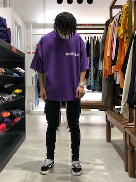 「WHITELAND（ホワイトランド）のアイテム（Tシャツ/カットソー）」を使った、KENTOさん（メンズ・178cm）の夏コーディネート