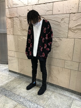 「WHITELAND（ホワイトランド）のアイテム（カーディガン/ボレロ）」を使った、KENTOさん（メンズ・178cm）の秋コーディネート