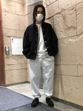 「WHITELAND（ホワイトランド）のアイテム（パンツ）」を使った、KENTOさん（メンズ・178cm）の冬コーディネート