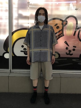 「WHITELAND（ホワイトランド）のアイテム（パンツ）」を使った、KENTOさん（メンズ・178cm）の夏コーディネート