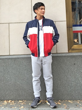 「TOMMY HILFIGER」｜「アイテム（ダウンジャケット/コート）」を使った、HARUさん（メンズ・171cm）の冬コーディネート
