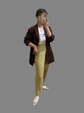 「CONVERSE TOKYO（コンバーストウキョウ）のアイテム（ジャケット/アウター）」を使った、myhさん（レディース・153cm）の春コーディネート