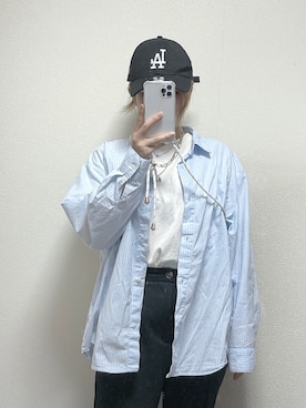 「韓国好きな人と繋がりたい」｜「アイテム（キャップ）」を使った、空色さん（レディース・158cm）の春コーディネート