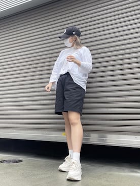 「韓国好きな人と繋がりたい」｜「アイテム（キャップ）」を使った、空色さん（レディース・158cm）の春コーディネート