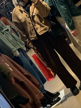 「KANGOL（カンゴール）のアイテム（ジャケット/アウター）」を使った、ahoさん（レディース・153cm）の冬コーディネート
