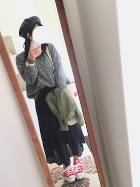 「passage mignon/flaneur（パサージュミニョンフラヌール）のアイテム（腕時計）」を使った、haruさん（レディース・154cm）の冬コーディネート