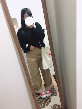 「passage mignon/flaneur（パサージュミニョンフラヌール）のアイテム（腕時計）」を使った、haruさん（レディース・154cm）の冬コーディネート