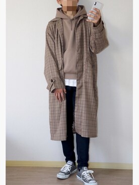 「kutir」｜「アイテム（ステンカラーコート）」を使った、Ryu×プチプラさん（メンズ・174cm）の春コーディネート