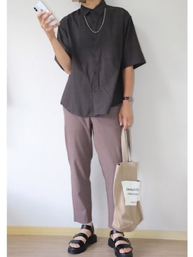 「アイテム（腕時計、ブラウン系）」を使った、Ryu×プチプラさん（メンズ・174cm）の秋コーディネート