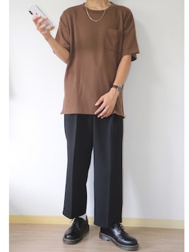 「アイテム（腕時計、ブラウン系）」を使った、Ryu×プチプラさん（メンズ・174cm）の秋コーディネート