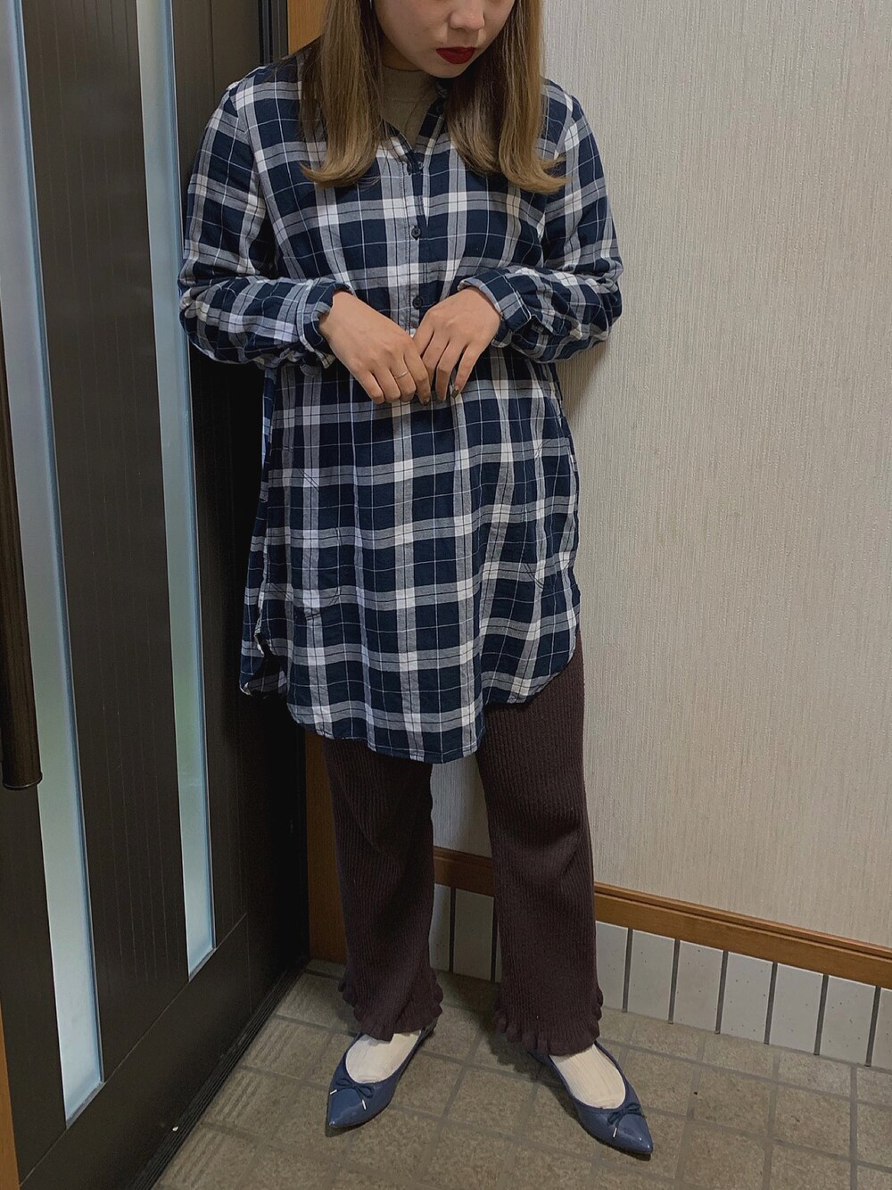 「平成最後のWEARISTAセンバツ、AMERICANHOLIC、アメリカンホリック、アメホリ、グリーンパークス、雨の日コーデ、シンプル、シンプルコーデ」｜「FOREVER 21のアイテム（シャツ/ブラウス、ブルー系）」を使った、miku.さん（レディース・157cm）の春コーディネートの1枚目の写真