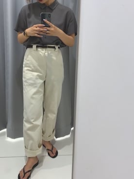「レーヨンシャツ」｜miku.さん（レディース・157cm）の夏コーディネート