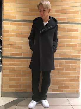 「junhashimoto（ジュンハシモト）のアイテム（ダウンジャケット/コート）」を使った、まことさん（メンズ・169cm）の秋コーディネート