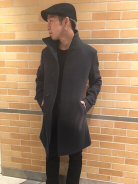 「junhashimoto（ジュンハシモト）のアイテム（ダウンジャケット/コート）」を使った、まことさん（メンズ・169cm）の秋コーディネート