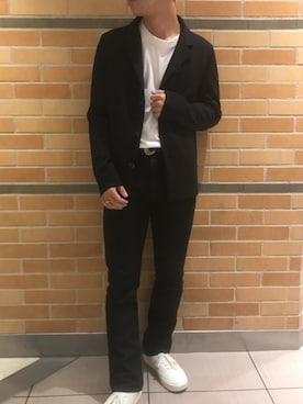「KAZUYUKI KUMAGAI ATTACHMENT（カズユキクマガイアタッチメント）のアイテム（テーラードジャケット）」を使った、まことさん（メンズ・169cm）の秋コーディネート